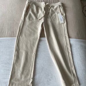 AMO Straight Leg Sweatpants in Bare (nude/tan color)